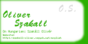 oliver szakall business card